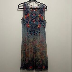 Johnny Was Blue Floral Maxi Dress